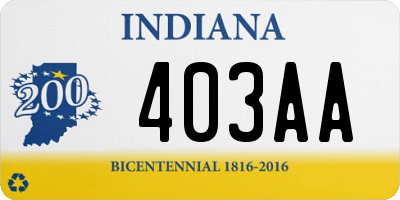 IN license plate 403AA