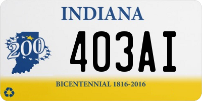 IN license plate 403AI