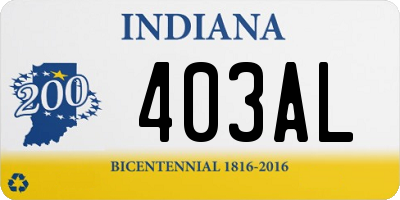 IN license plate 403AL