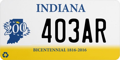 IN license plate 403AR