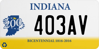 IN license plate 403AV