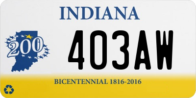 IN license plate 403AW