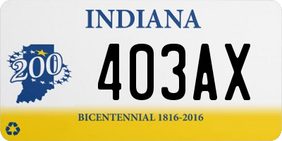 IN license plate 403AX