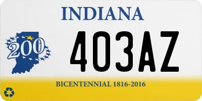 IN license plate 403AZ