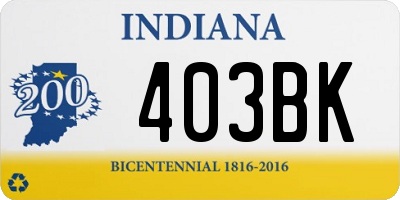 IN license plate 403BK