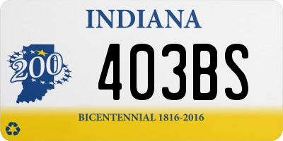 IN license plate 403BS