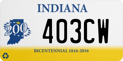 IN license plate 403CW