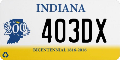 IN license plate 403DX