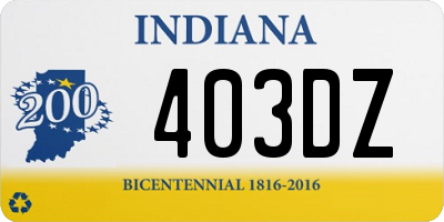 IN license plate 403DZ
