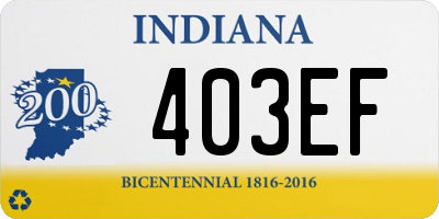 IN license plate 403EF