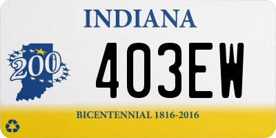 IN license plate 403EW