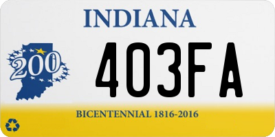 IN license plate 403FA