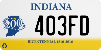 IN license plate 403FD