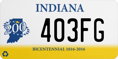 IN license plate 403FG