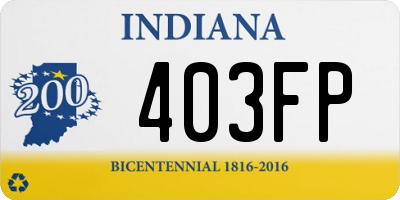 IN license plate 403FP