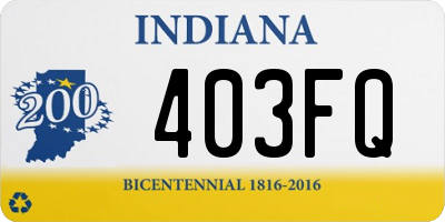 IN license plate 403FQ