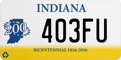 IN license plate 403FU