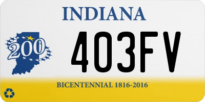 IN license plate 403FV