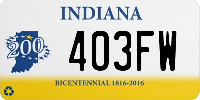 IN license plate 403FW