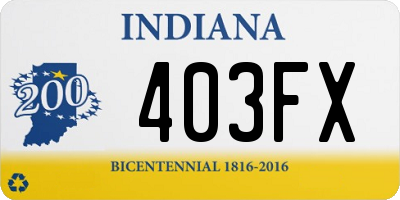 IN license plate 403FX