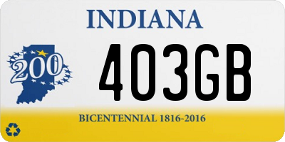 IN license plate 403GB