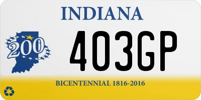 IN license plate 403GP