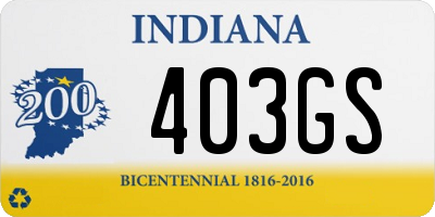 IN license plate 403GS