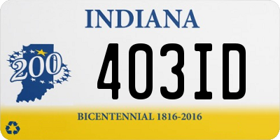 IN license plate 403ID