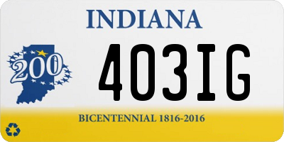 IN license plate 403IG