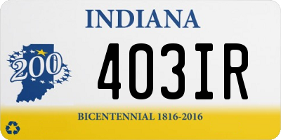 IN license plate 403IR