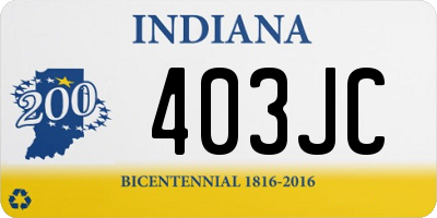 IN license plate 403JC