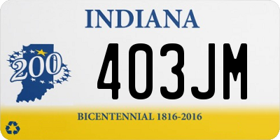 IN license plate 403JM