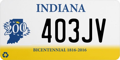 IN license plate 403JV