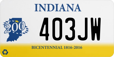 IN license plate 403JW