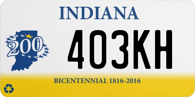 IN license plate 403KH