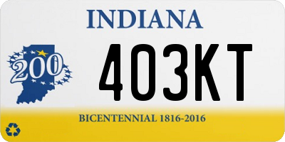 IN license plate 403KT