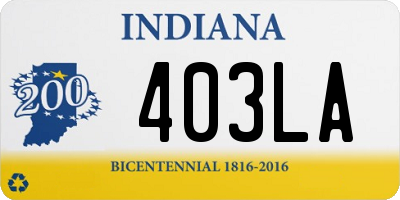 IN license plate 403LA