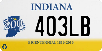 IN license plate 403LB