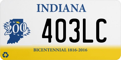 IN license plate 403LC