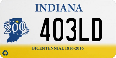 IN license plate 403LD