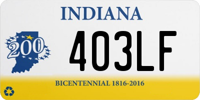 IN license plate 403LF