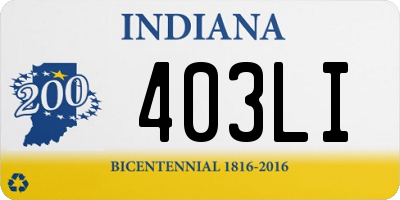 IN license plate 403LI