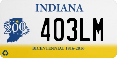 IN license plate 403LM