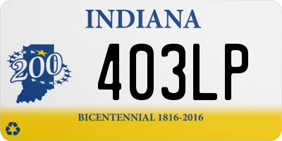 IN license plate 403LP