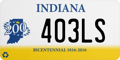 IN license plate 403LS