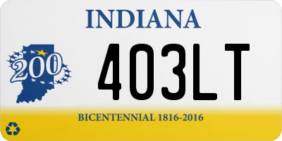 IN license plate 403LT