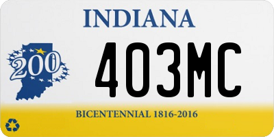 IN license plate 403MC