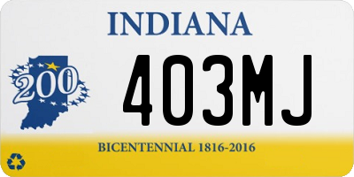 IN license plate 403MJ