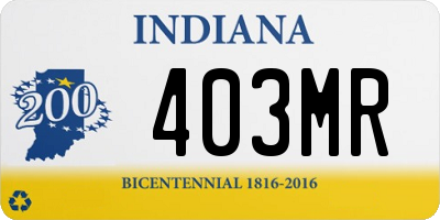 IN license plate 403MR