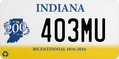 IN license plate 403MU